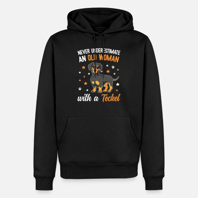 Maman teckel mignonne - Sweat à capuche Premium bio Homme - noir