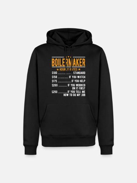 Boilermaker hourly wage - Men’s Premium Organic Hoodie - black