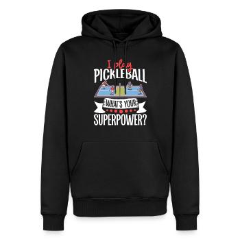 Pickleball Player Pickleball Paddle Pickleball - Männer Premium Bio Hoodie - Schwarz - Vorne - Nico (187cm)