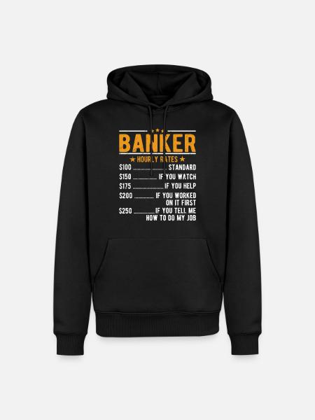 Banker hourly wage - Men’s Premium Organic Hoodie - black