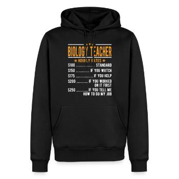 Biologie Lehrer Stundenlohn - Männer Premium Bio Hoodie - Schwarz - Vorne - Nico (187cm)