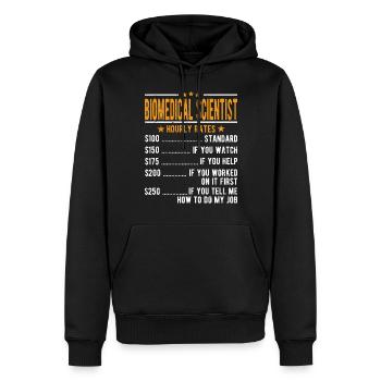 Salaire horaire des scientifiques biomédicaux - Sweat à capuche Premium bio Homme - noir - Devant - Nico (187cm)