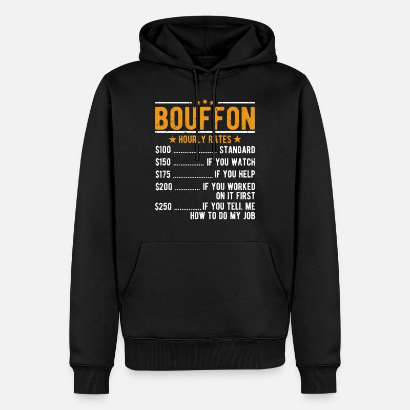 Salaire horaire Bouffon - Sweat à capuche Premium bio Homme - noir