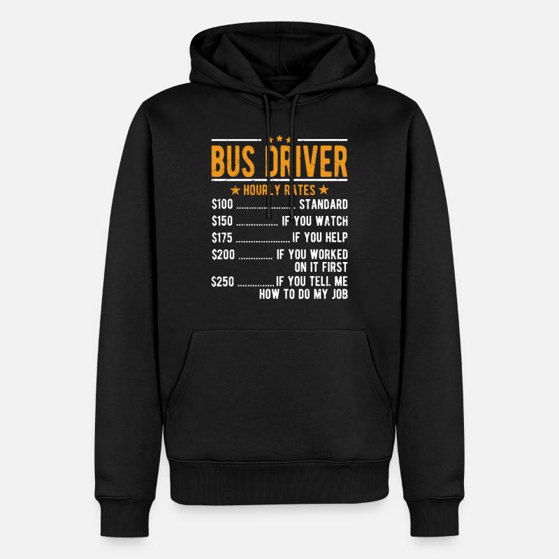 Busfahrer Stundenlohn - Männer Premium Bio Hoodie - Schwarz