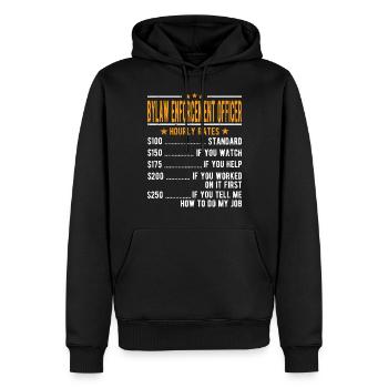 Agent d’application des règlements municipaux Salaire horaire - Sweat à capuche Premium bio Homme - noir - Devant - Nico (187cm)