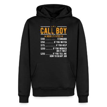 Call Boy hourly wage - Men’s Premium Organic Hoodie - black - Front - Nico (187cm)