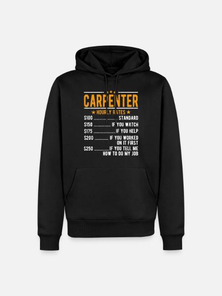Carpenter hourly wage - Men’s Premium Organic Hoodie - black