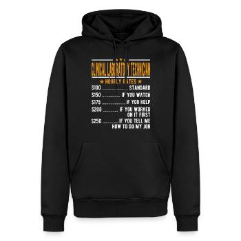 Klinischer Labortechniker Stundenlohn - Männer Premium Bio Hoodie - Schwarz - Vorne - Nico (187cm)