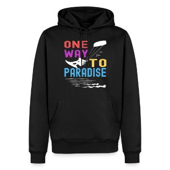 One Way To Paradise Der Weg zu Paradies - Männer Premium Bio Hoodie - Schwarz - Vorne - Nico (187cm)