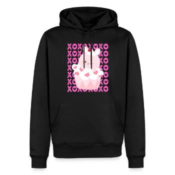 XOXO AVEC AMOUR - Sweat à capuche Premium bio Homme - noir - Devant - Nico (187cm)