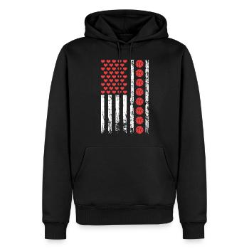 Amerikanischer Sport Basketball Flagge Athletisch - Männer Premium Bio Hoodie - Schwarz - Vorne - Nico (187cm)