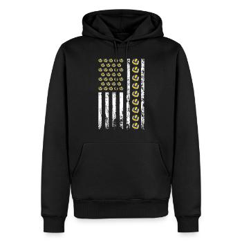 Amerikanischer Sport Volleyball Flagge - Männer Premium Bio Hoodie - Schwarz - Vorne - Nico (187cm)