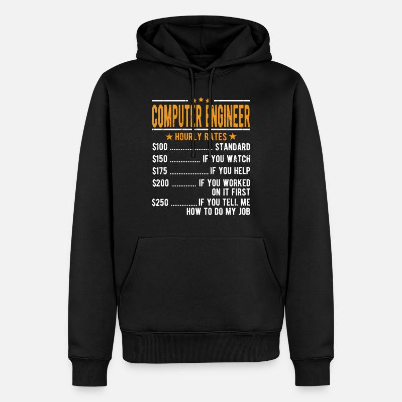 Computer technician hourly wage - Men’s Premium Organic Hoodie - black