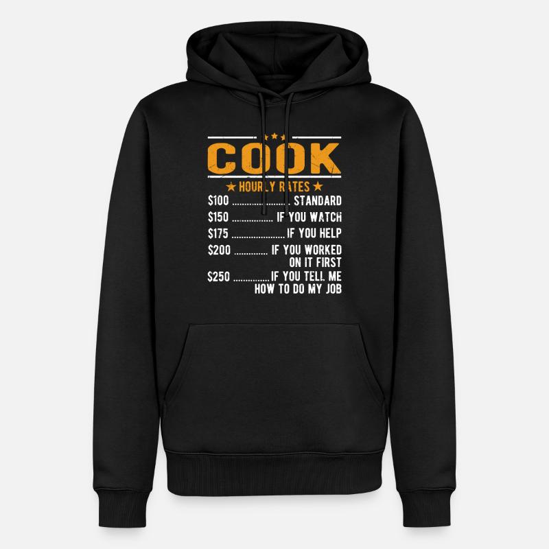 Cuisine Salaire horaire - Sweat à capuche Premium bio Homme - noir