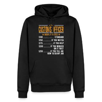 Zollbeamter Stundenlohn - Männer Premium Bio Hoodie - Schwarz - Vorne - Nico (187cm)