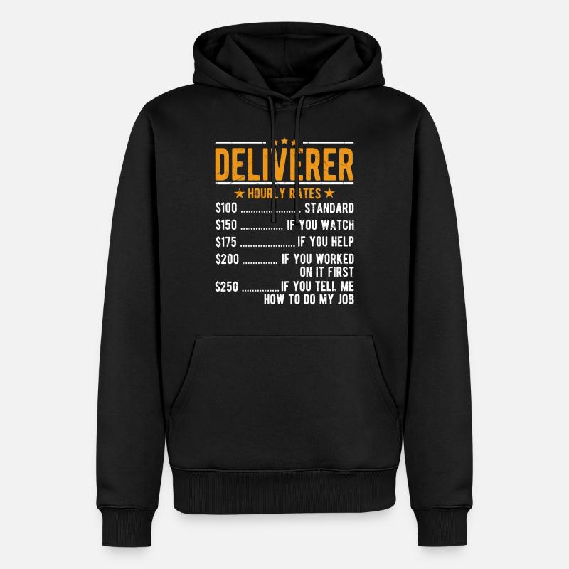 Salaire horaire du livreur - Sweat à capuche Premium bio Homme - noir