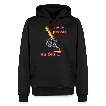 j ai le pinceau en feu - Sweat à capuche Premium bio Homme - noir - Devant - Nico (187cm)