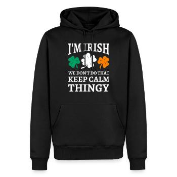 Je suis irlandais nous ne faisons pas ça garder le truc calme - Sweat à capuche Premium bio Homme - noir - Devant - Nico (187cm)