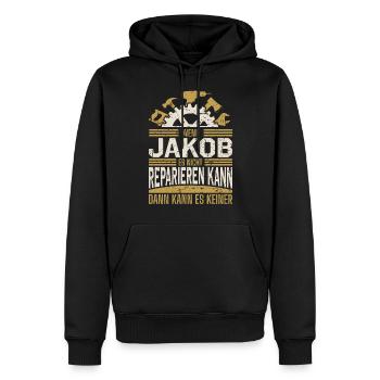 Jakob Name Geschenk Geburtstag - Männer Premium Bio Hoodie - Schwarz - Vorne - Nico (187cm)