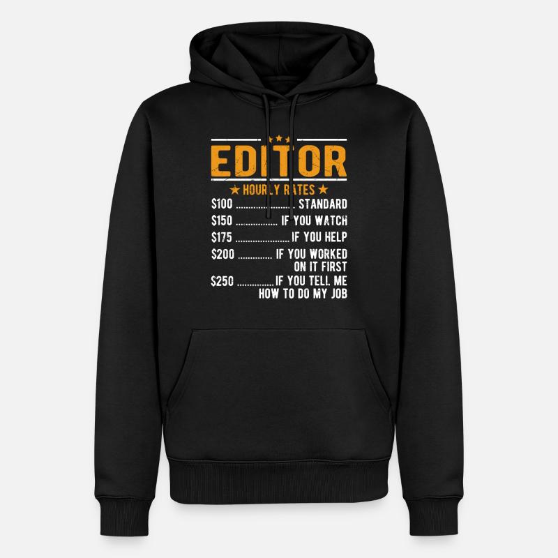 Rédacteur Salaire horaire - Sweat à capuche Premium bio Homme - noir