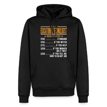 Educational Technologist Hourly Wage - Men’s Premium Organic Hoodie - black - Front - Nico (187cm)