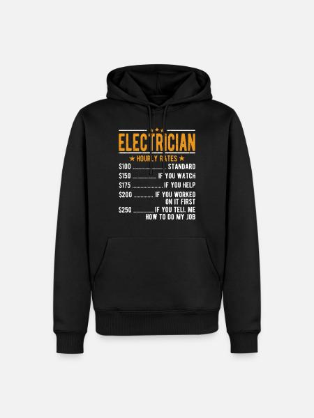 Elektriker Stundenlohn - Männer Premium Bio Hoodie - Schwarz