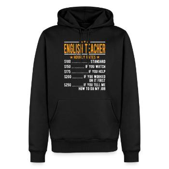 Englischlehrer Stundenlohn - Männer Premium Bio Hoodie - Schwarz - Vorne - Nico (187cm)