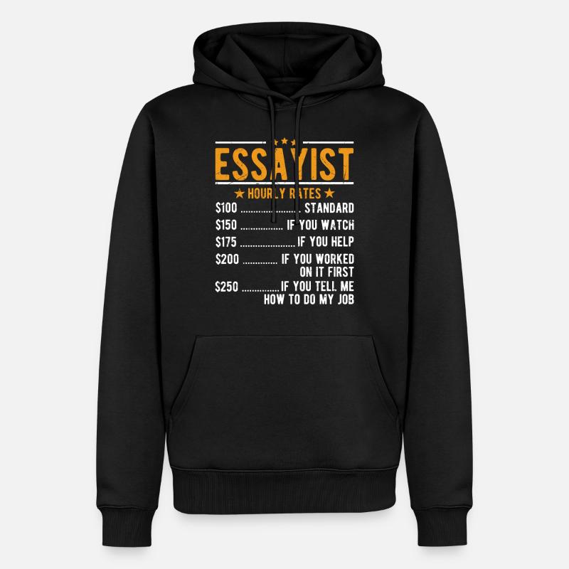 Essayiste Salaire horaire - Sweat à capuche Premium bio Homme - noir
