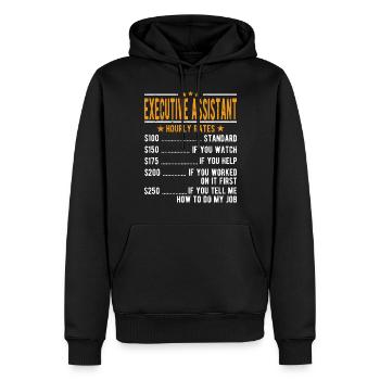 Adjoint exécutif Salaire horaire - Sweat à capuche Premium bio Homme - noir - Devant - Nico (187cm)