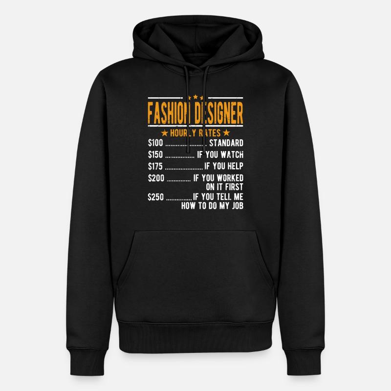 Modedesigner Stundenlohn - Männer Premium Bio Hoodie - Schwarz