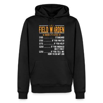 Salaire horaire des gardiens de terrain - Sweat à capuche Premium bio Homme - noir - Devant - Nico (187cm)