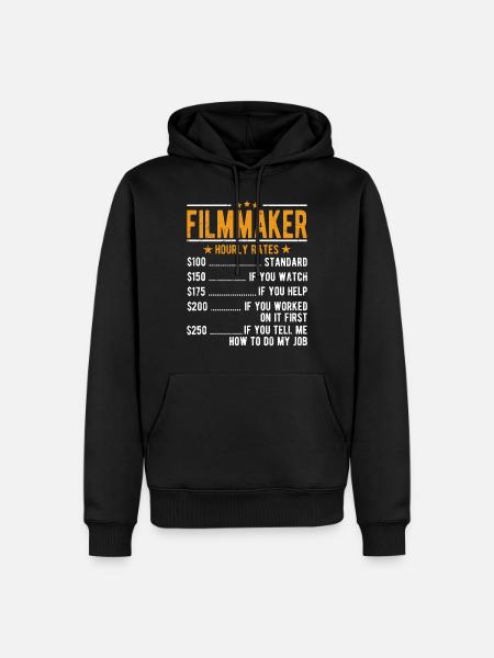 Cinéastes Salaire horaire - Sweat à capuche Premium bio Homme - noir