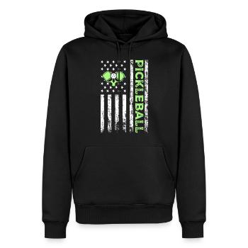 Pickleball American Paddle Sports Flag - Sweat à capuche Premium bio Homme - noir - Devant - Nico (187cm)