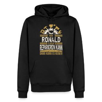 Ronald Name Geschenk Geburtstag - Männer Premium Bio Hoodie - Schwarz - Vorne - Nico (187cm)