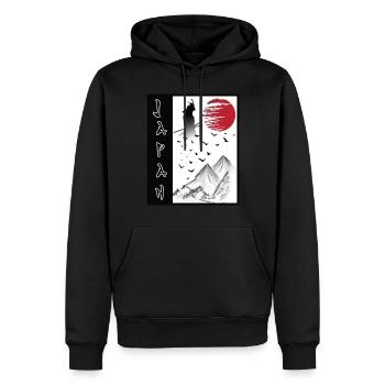 Japan Landschaft japanische Kunst Streetwear - Männer Premium Bio Hoodie - Schwarz - Vorne - Nico (187cm)