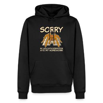 Meine Vogelspinne hat meine Hausaufgaben gefressen - Männer Premium Bio Hoodie - Schwarz - Vorne - Nico (187cm)