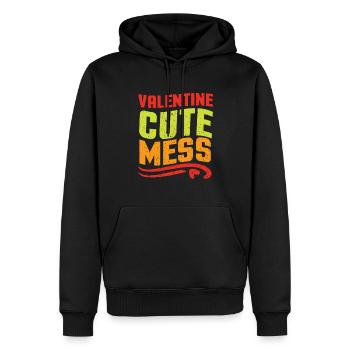 Valentine Cute Mess - Valentinstag - Männer Premium Bio Hoodie - Schwarz - Vorne - Nico (187cm)