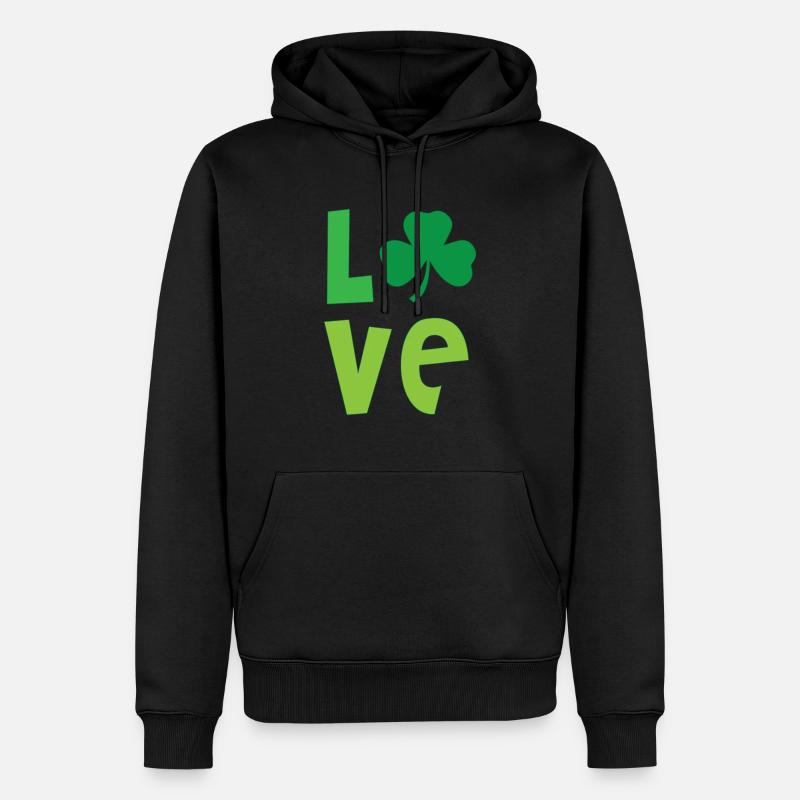 J’adore le trèfle - Sweat à capuche Premium bio Homme - noir