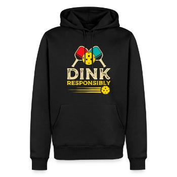 Dink Responsibly Paddle Sports Pickleball - Men’s Premium Organic Hoodie - black - Front - Nico (187cm)