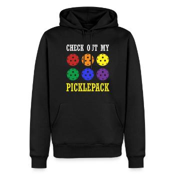 Vérifiez mon picklepack Pickleball - Sweat à capuche Premium bio Homme - noir - Devant - Nico (187cm)