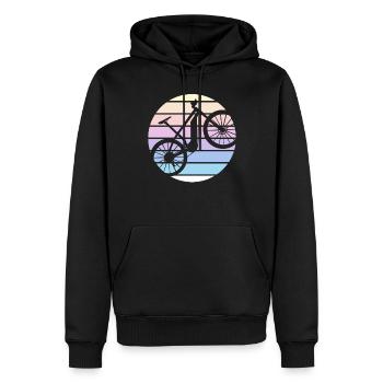 E-Bike Bike Cyclist Gift Bike Cyclist - Men’s Premium Organic Hoodie - black - Front - Nico (187cm)
