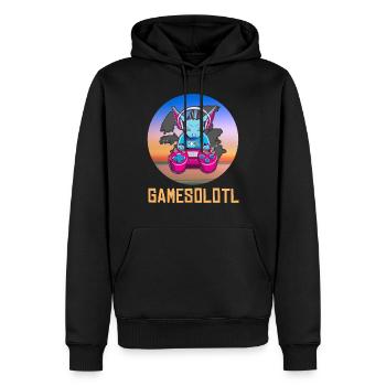 Jeux-O-Lotl - Sweat à capuche Premium bio Homme - noir - Devant - Nico (187cm)
