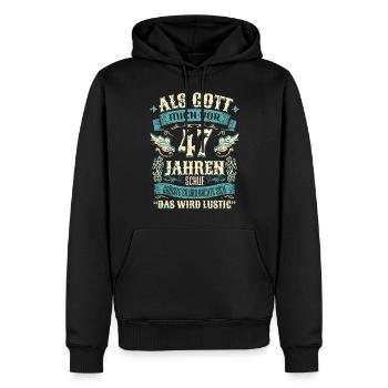 47 Geburtstag Geschenk Jahre Lustig Spruch - Männer Premium Bio Hoodie - Schwarz - Vorne - Nico (187cm)