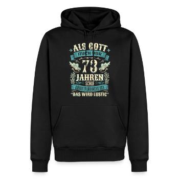 73 Geburtstag Geschenk Jahre Lustig Spruch - Männer Premium Bio Hoodie - Schwarz - Vorne - Nico (187cm)