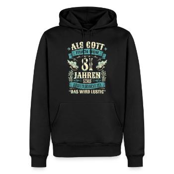 81 Geburtstag Geschenk Jahre Lustig Spruch - Männer Premium Bio Hoodie - Schwarz - Vorne - Nico (187cm)