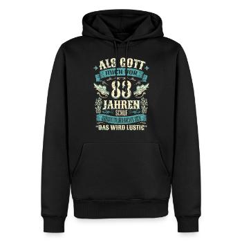 83 Geburtstag Geschenk Jahre Lustig Spruch - Männer Premium Bio Hoodie - Schwarz - Vorne - Nico (187cm)