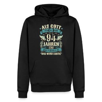 94 Geburtstag Geschenk Jahre Lustig Spruch - Männer Premium Bio Hoodie - Schwarz - Vorne - Nico (187cm)