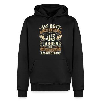 45 Geschenk Geburtstag Jahre Lustig Spruch - Männer Premium Bio Hoodie - Schwarz - Vorne - Nico (187cm)