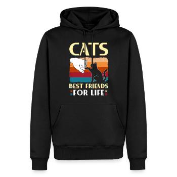 Cats Best Friends For Life - Men’s Premium Organic Hoodie - black - Front - Nico (187cm)