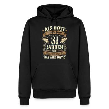 81 Geschenk Geburtstag Jahre Lustig Spruch - Männer Premium Bio Hoodie - Schwarz - Vorne - Nico (187cm)